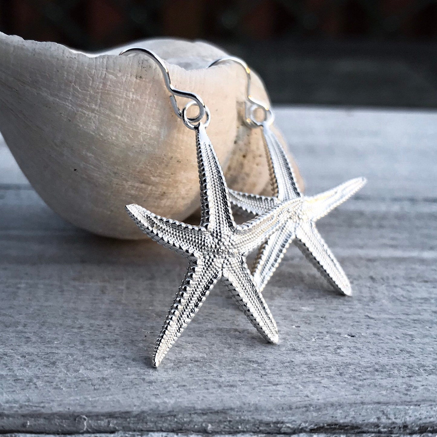 Sterling Silver Brittle Starfish Dangle Earrings