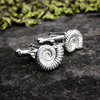 Ammonite Fossil Sterling Silver Cufflinks