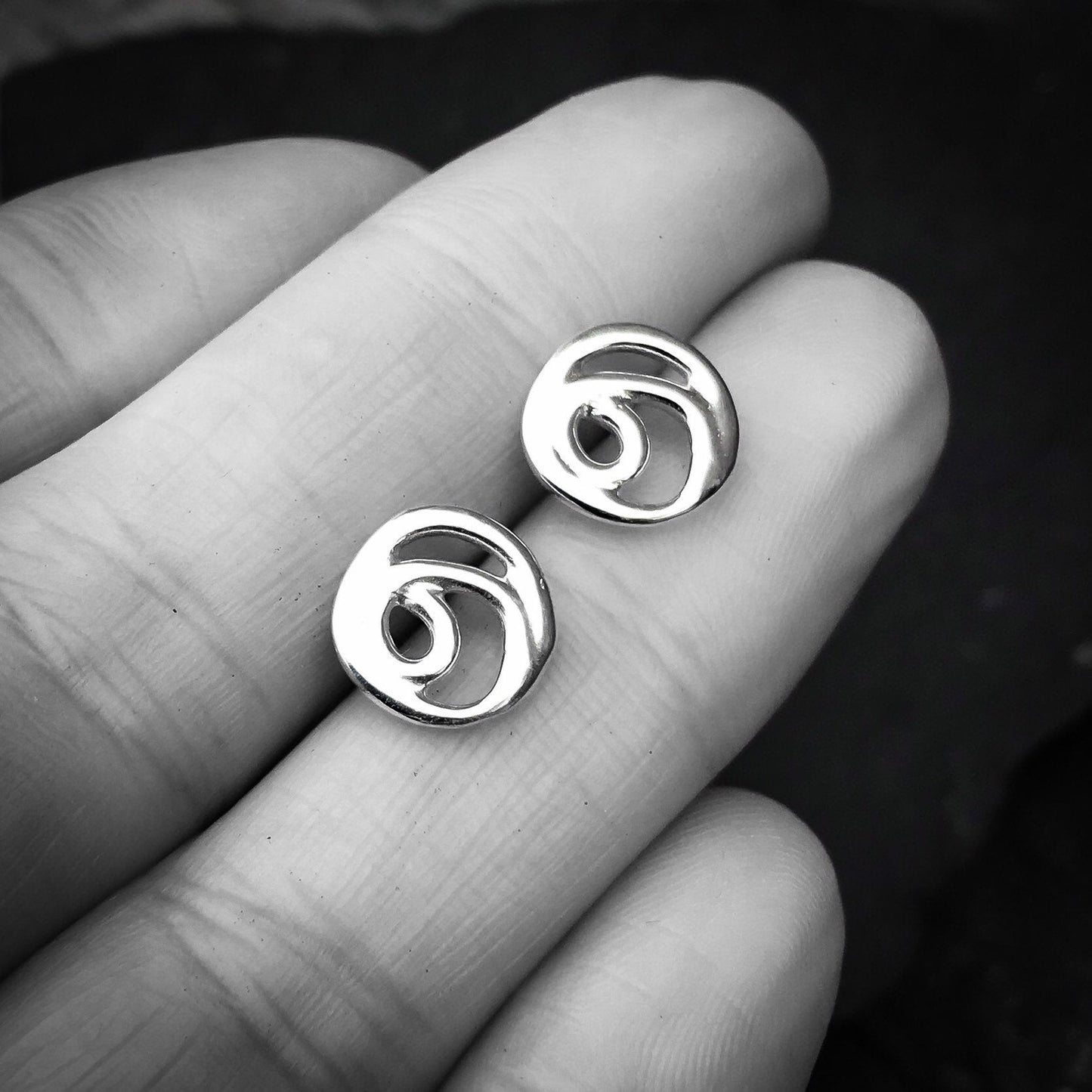 Sterling Silver Organic Design Earrings