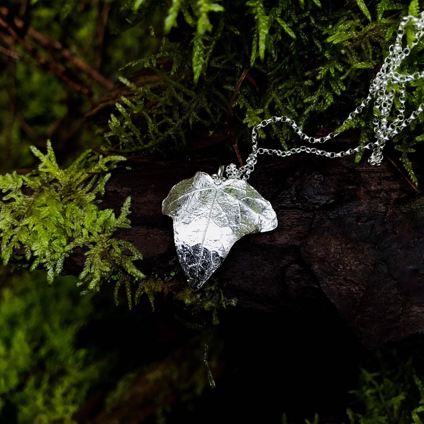 Sterling Silver Ivy Leaf Necklace