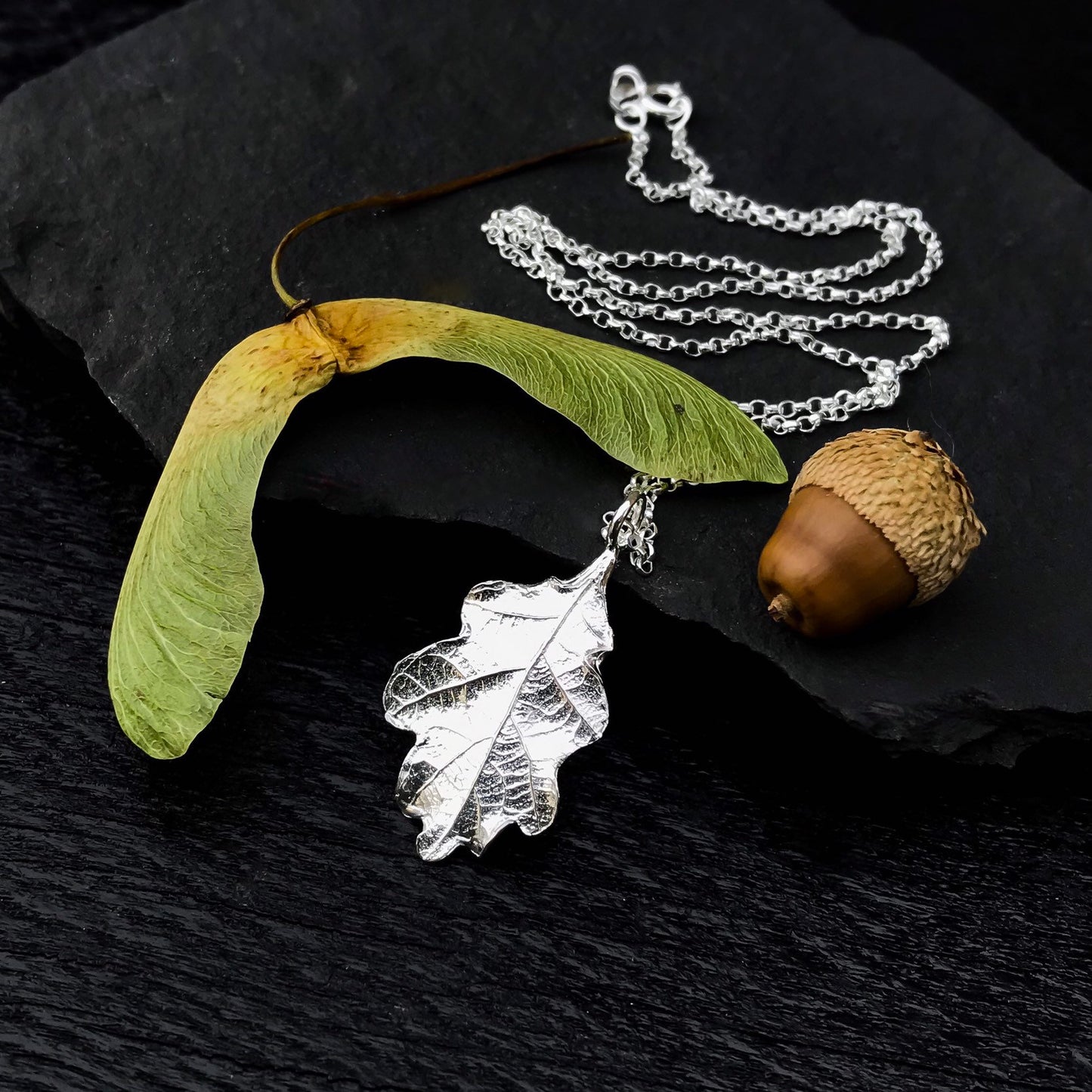Silver Oak Leaf Necklace