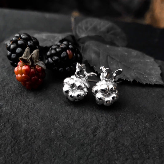 Silver Blackberry Stud Earrings