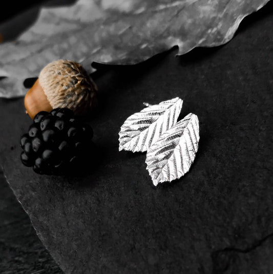 Blackberry Leaf Stud Earrings