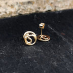 Gold Organic Design Stud Earrings