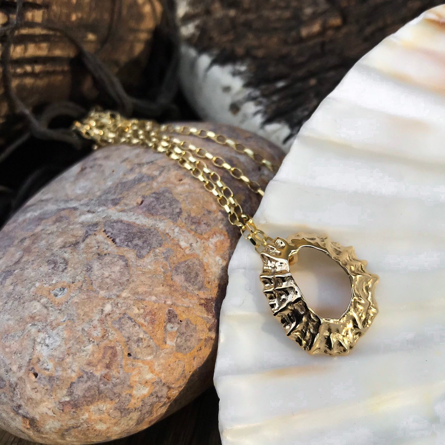 Gold Limpet Shell 'Manx Flitter' Necklace