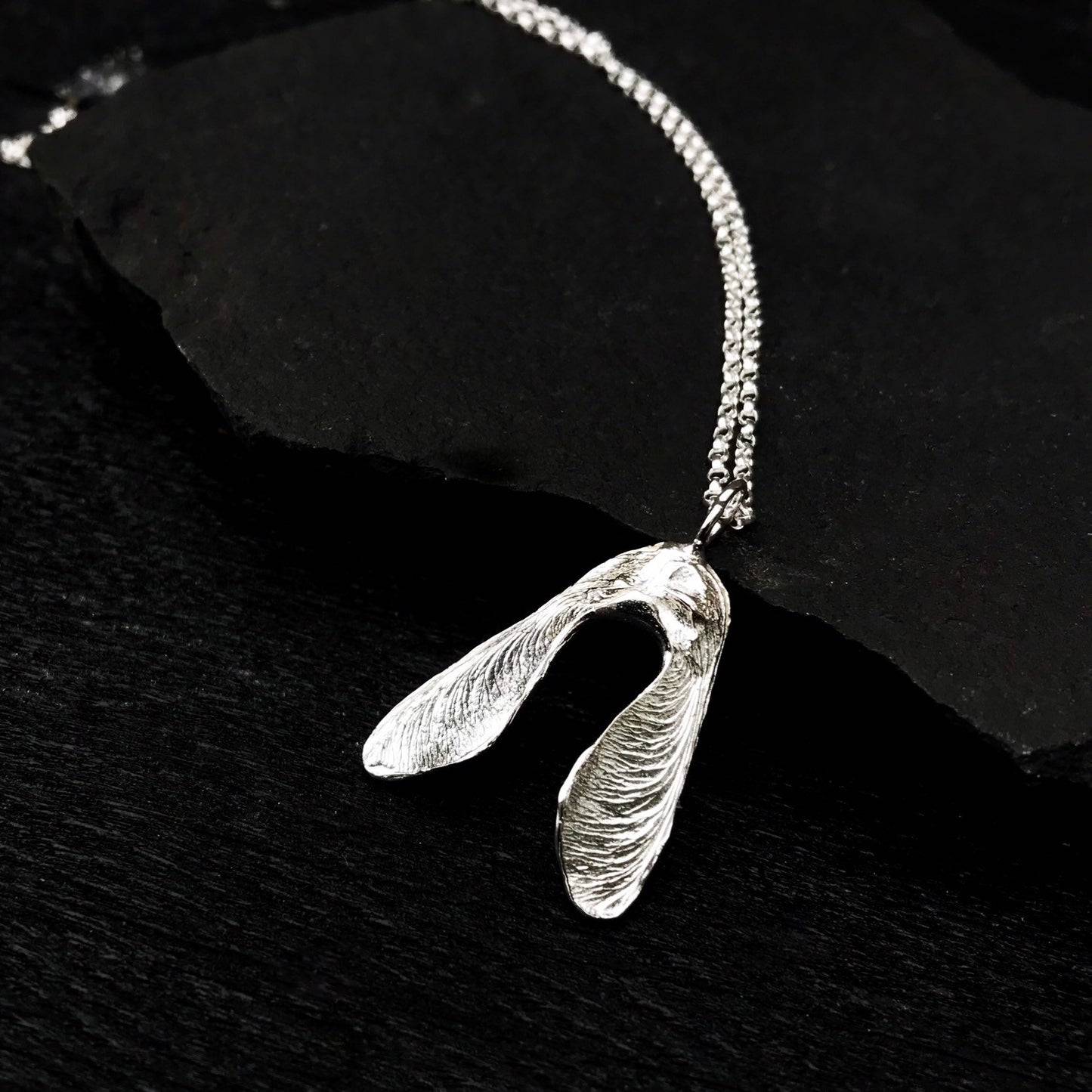 Sterling Silver Sycamore 'Helicopter Seed' Necklace