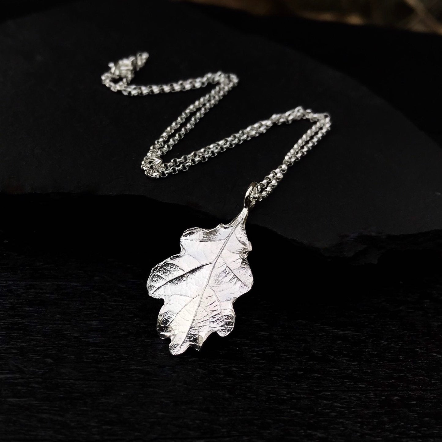 Silver Oak Leaf Necklace