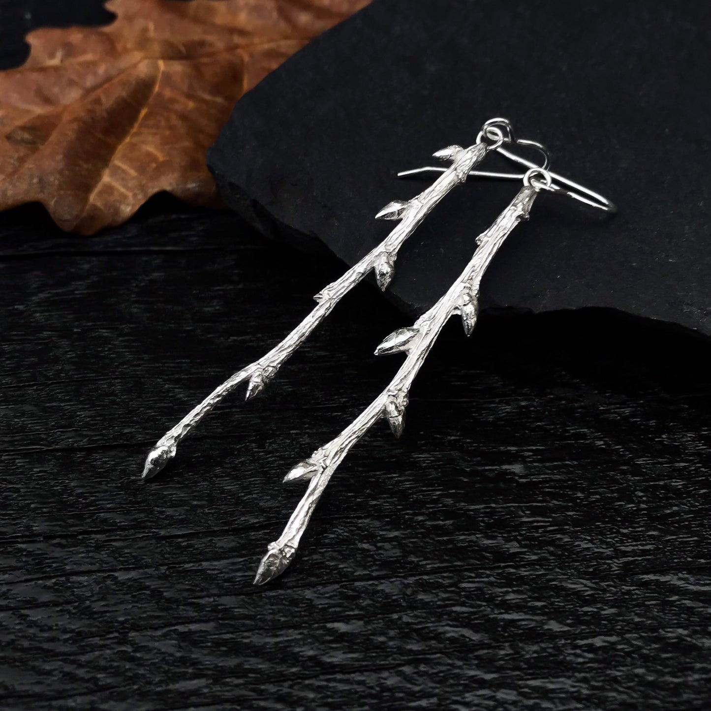 Sterling Silver Elm Twig Earrings