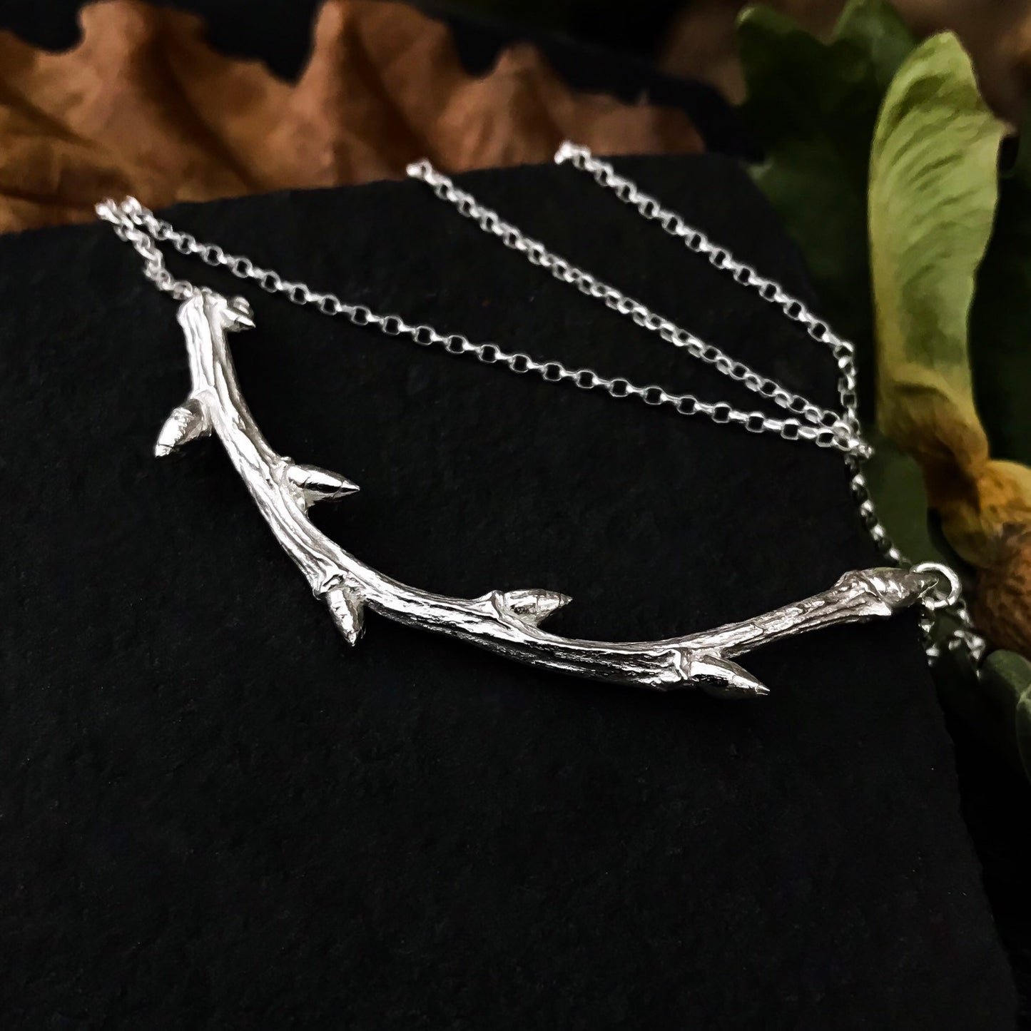 Sterling Silver Elm Twig Necklace