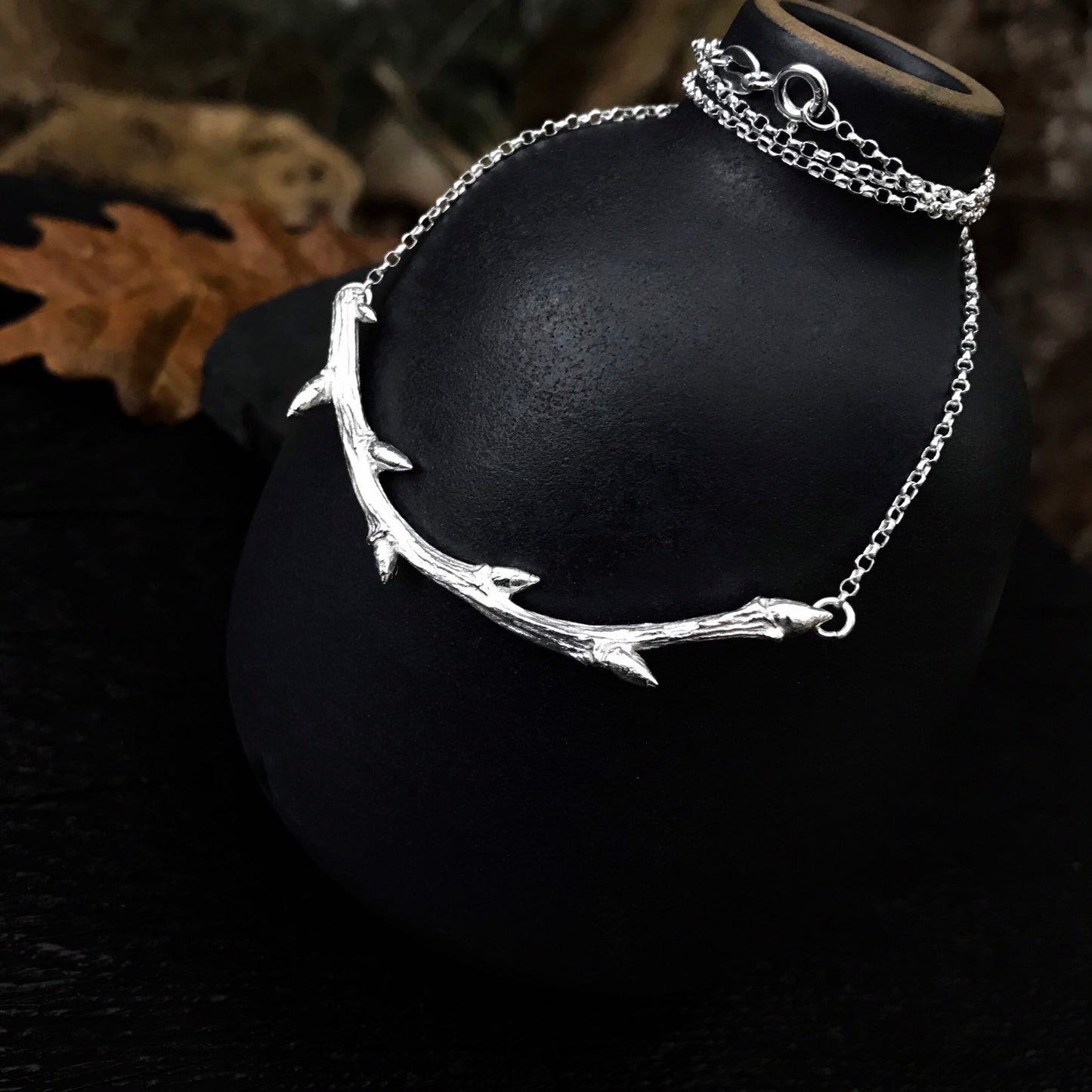 Sterling Silver Elm Twig Necklace