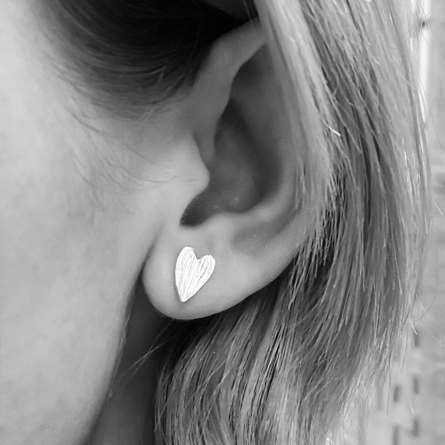 Silver Snowdrop Petal 'Heart' Earrings