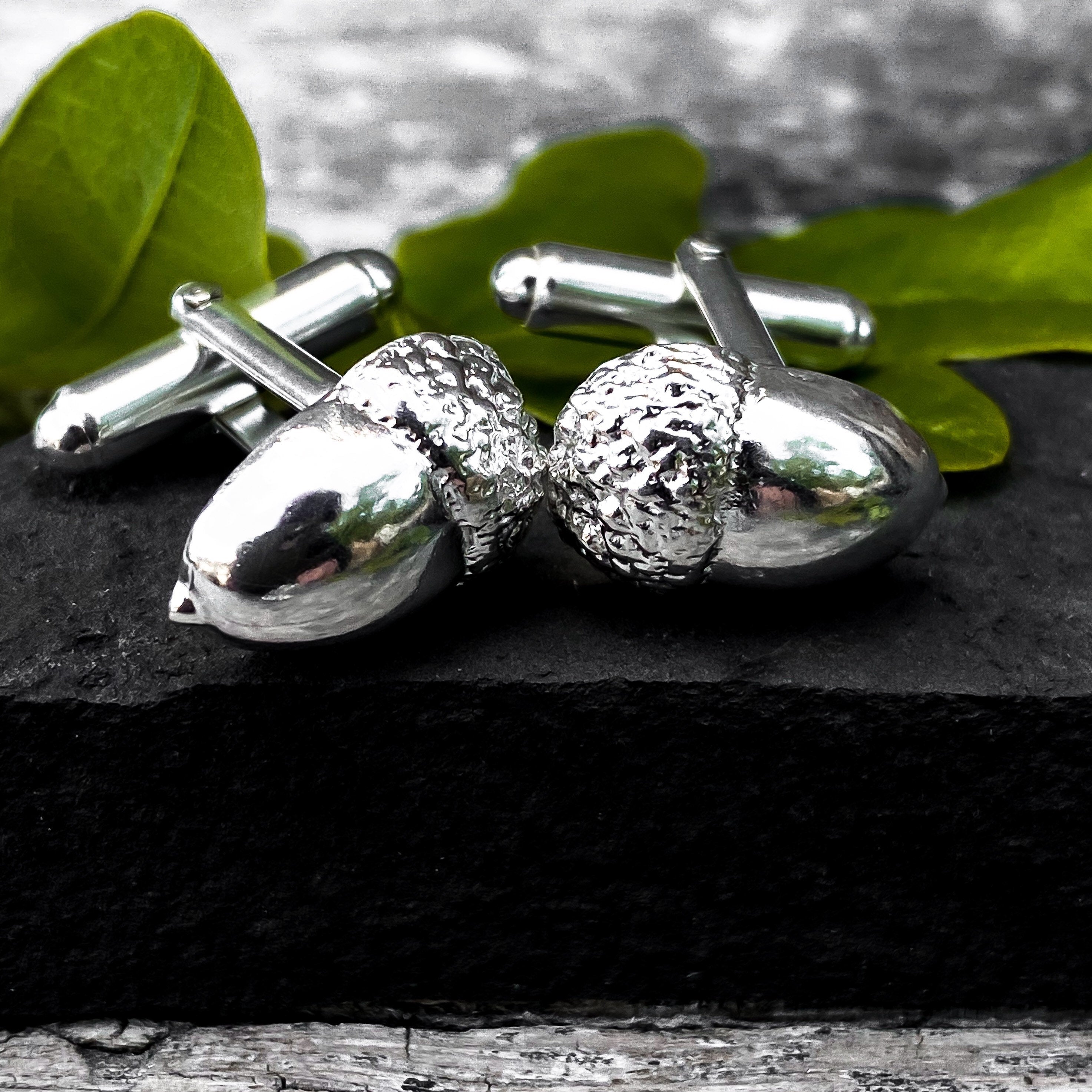 Sterling Silver Acorn Cufflinks