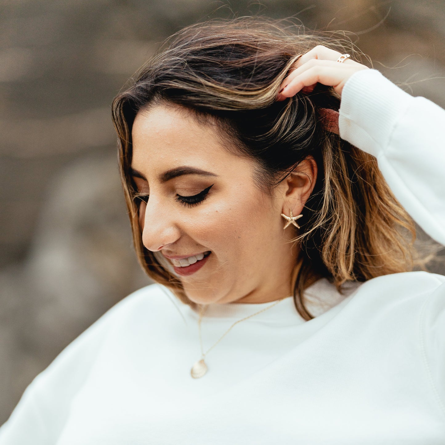 Gold Starfish Earrings