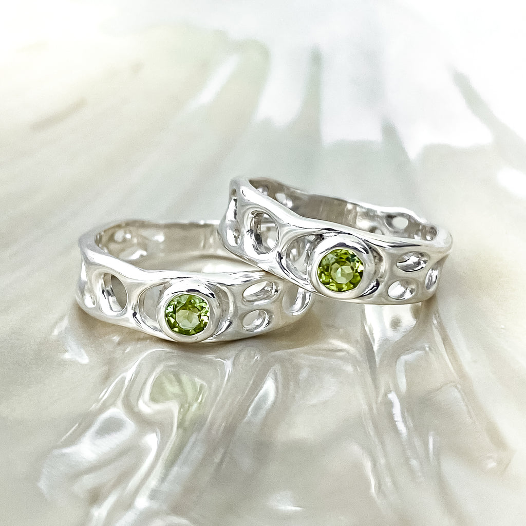 Sterling Silver Peridot Infinity Ring
