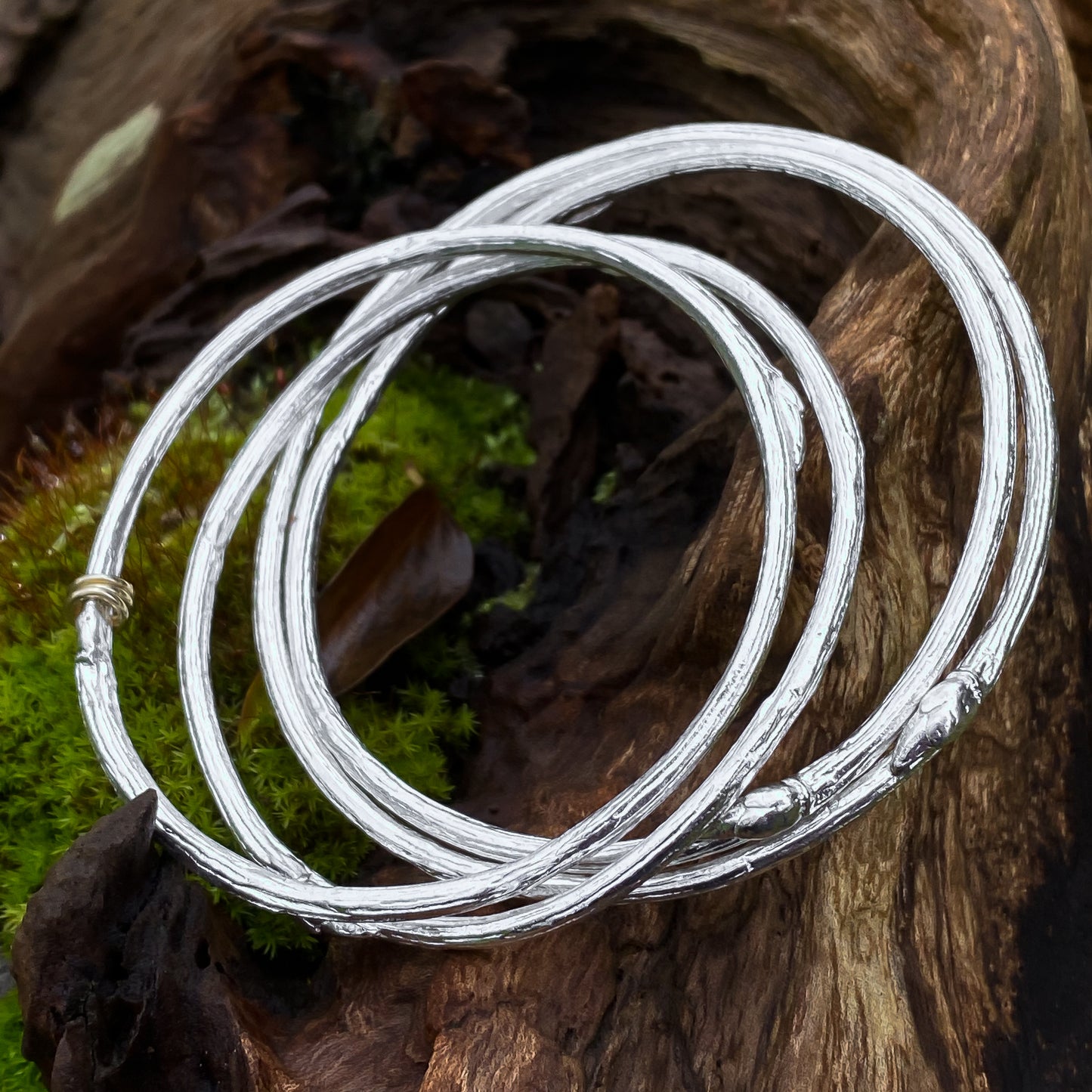 Sterling Silver Rowan Twig Bangle