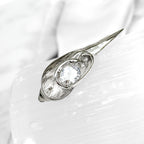Sterling Silver One of a Kind Drift Brooch with White Topaz