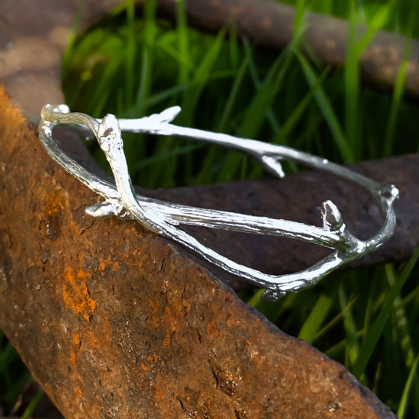 Sterling Silver Elm Twig Bangle