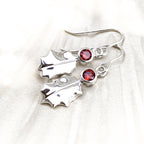Sterling Silver Holly Leaf Gemstone Earrings