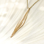 Gold Long Drift Pendant Necklace