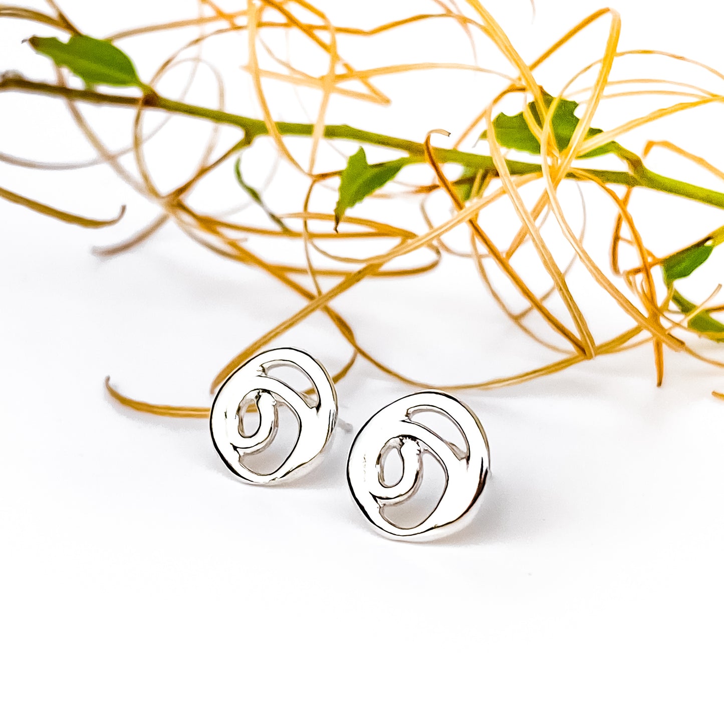 Sterling Silver Organic Design Earrings