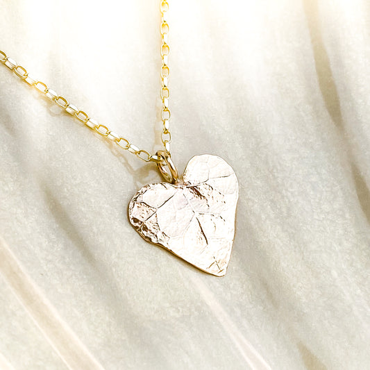 Gold Ivy Leaf Heart Necklace