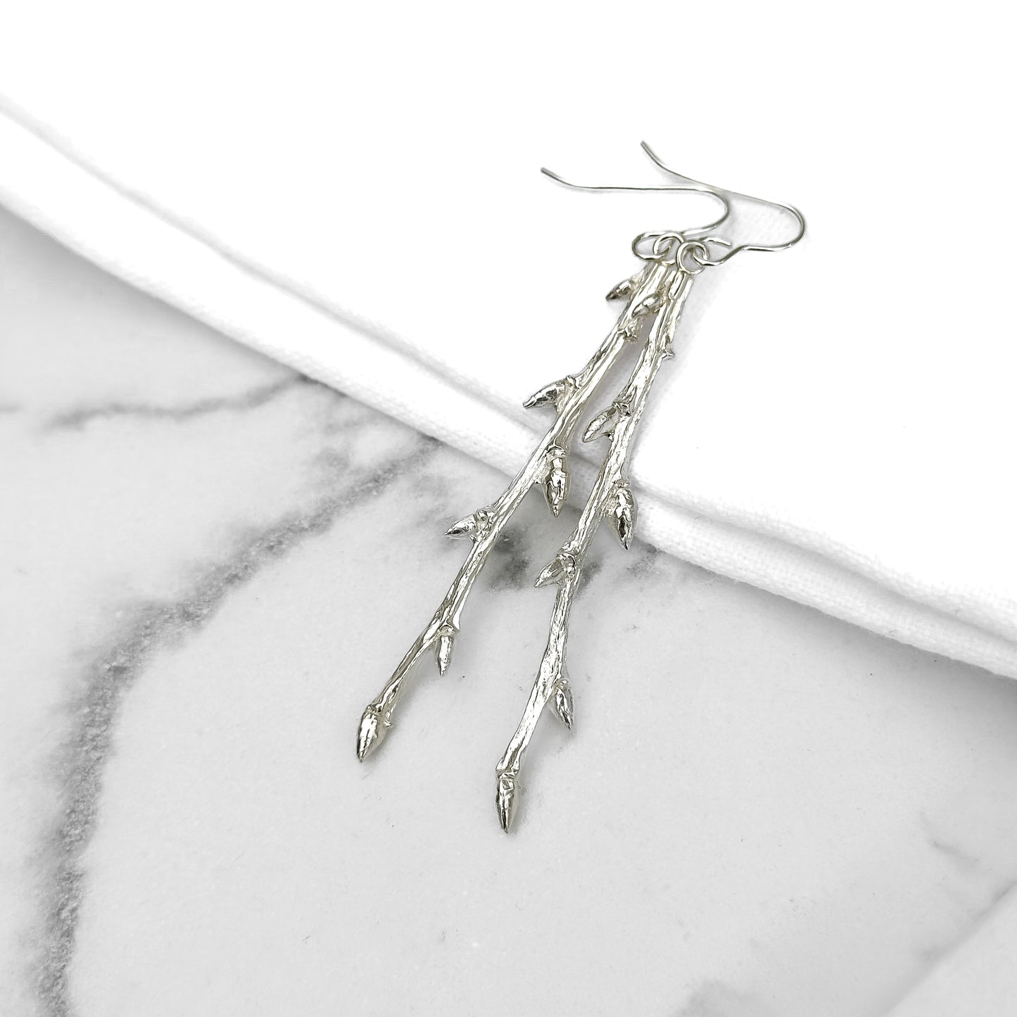 Sterling Silver Elm Twig Earrings