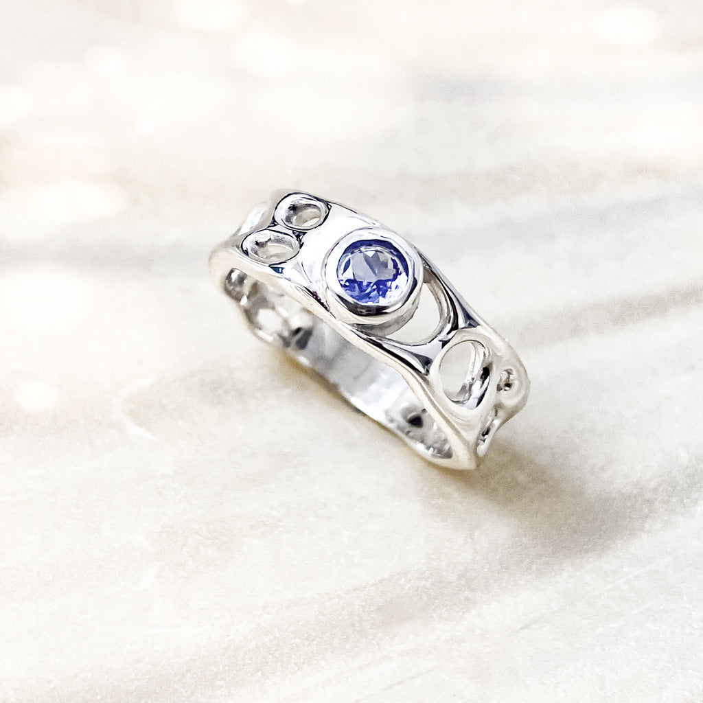 Sterling Silver Tanzanite Infinity Ring
