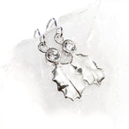 Sterling Silver Holly Leaf Gemstone Earrings