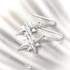 North Star Sterling Silver Earrings with White Topaz