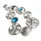 Beachcomber Sterling Silver Shell, Gemstone and Enamel Bracelet - No. 3