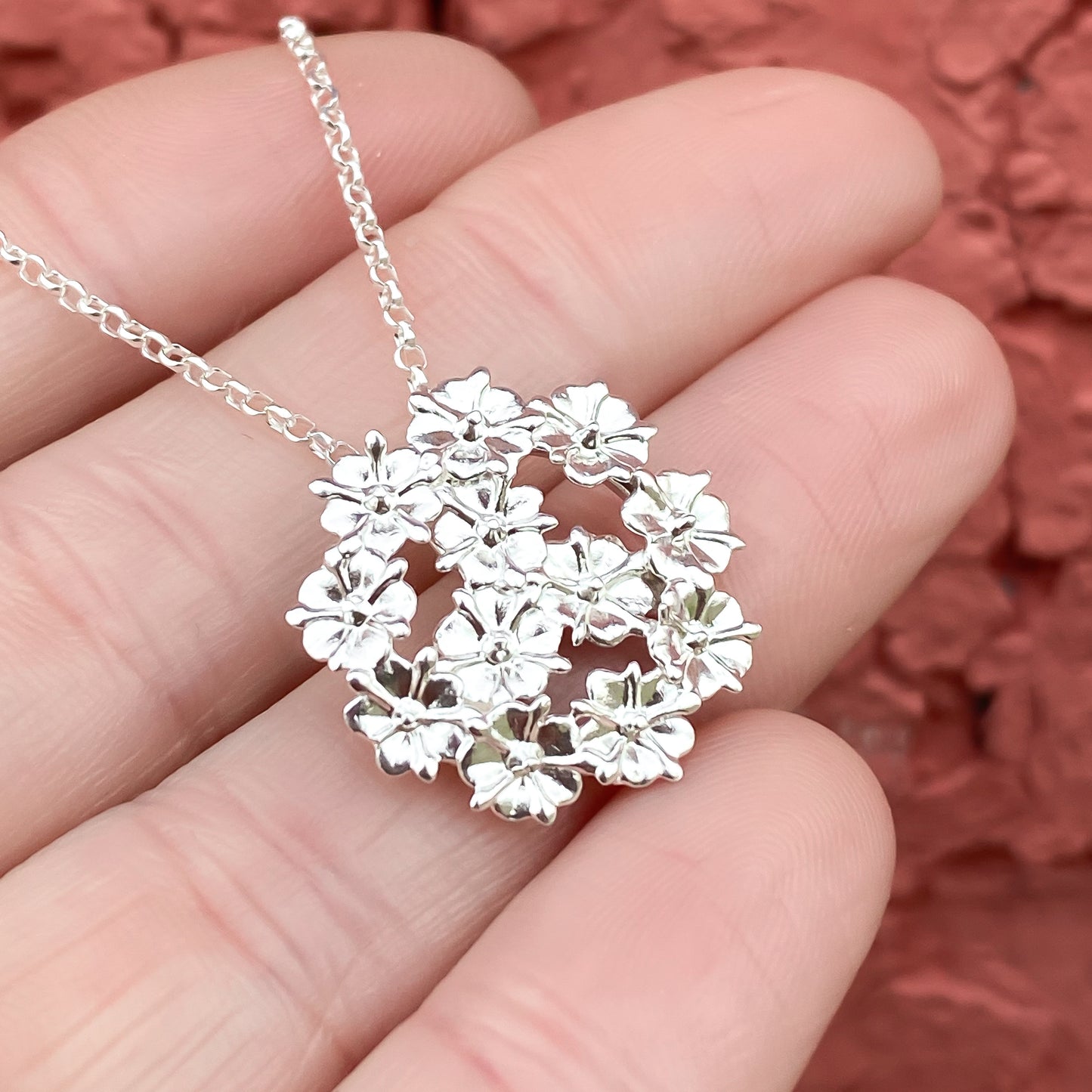 Silver Elderflower Necklace