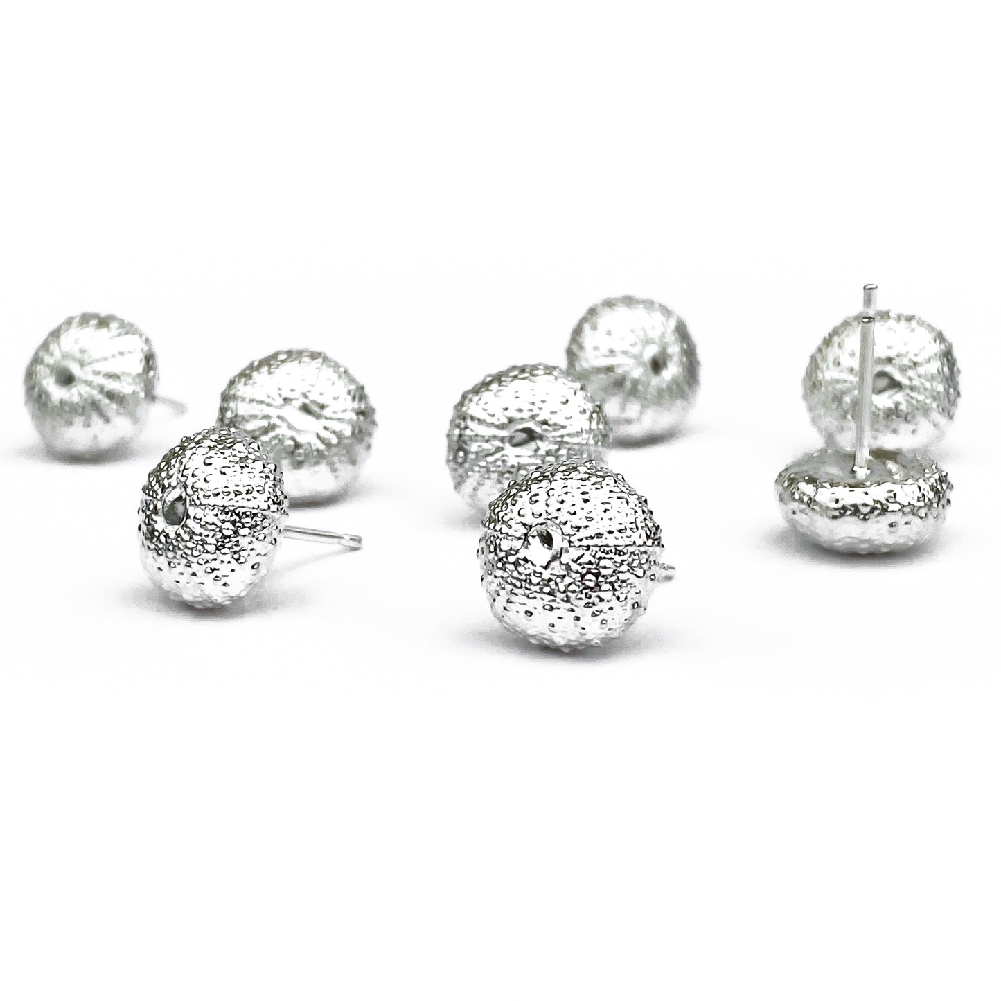 Silver Sea Urchin Stud Earrings