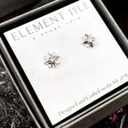 North Star Sterling Silver Stud Earrings with White Topaz