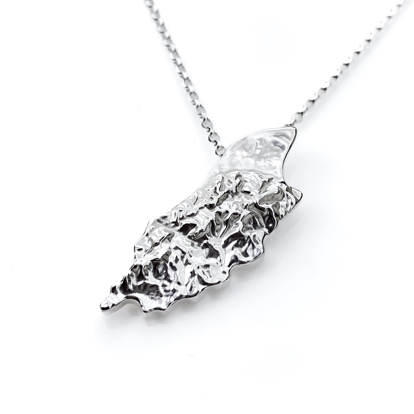Sterling Silver Isle of Man Topographic Necklace