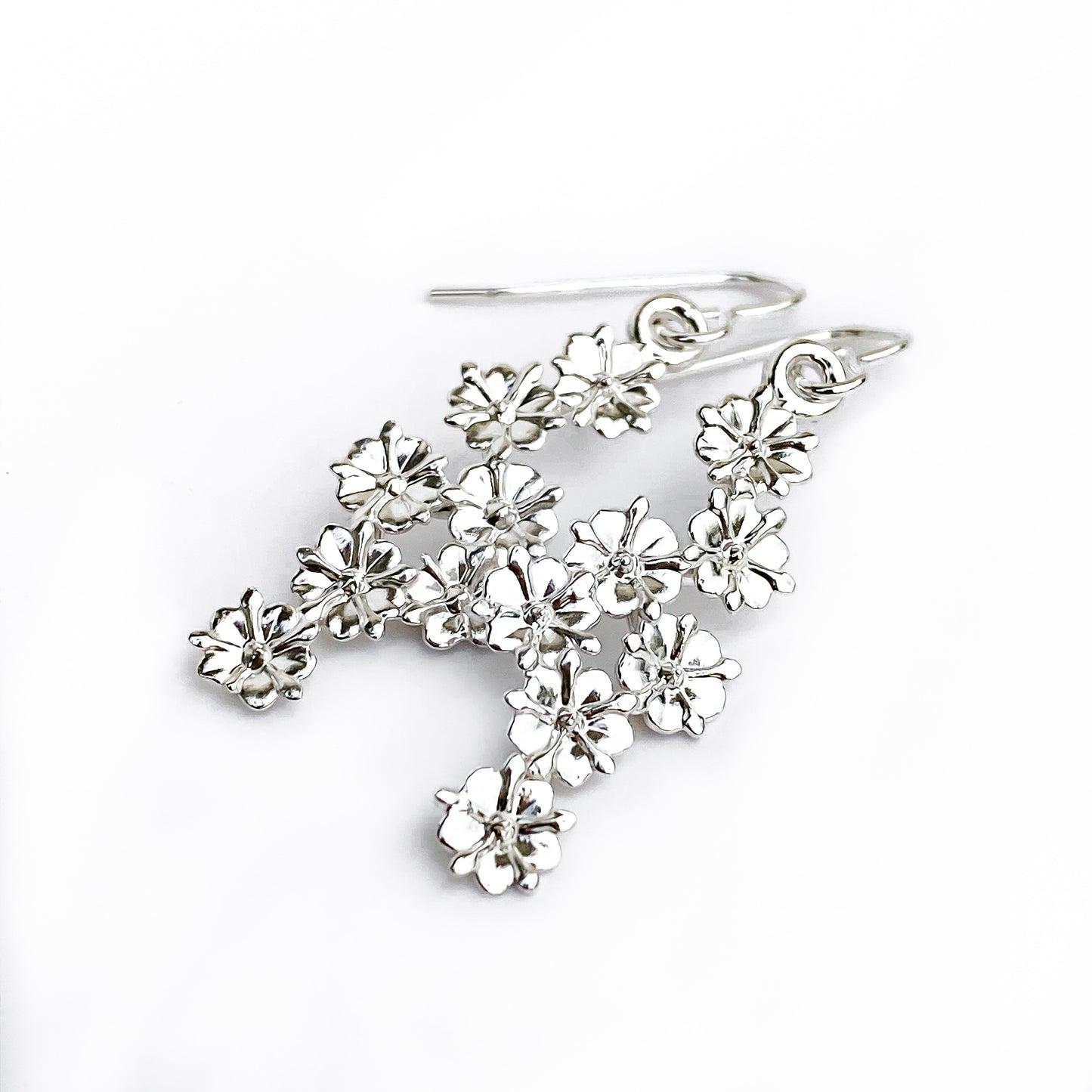 Elderflower Sterling Silver Drop Earrings