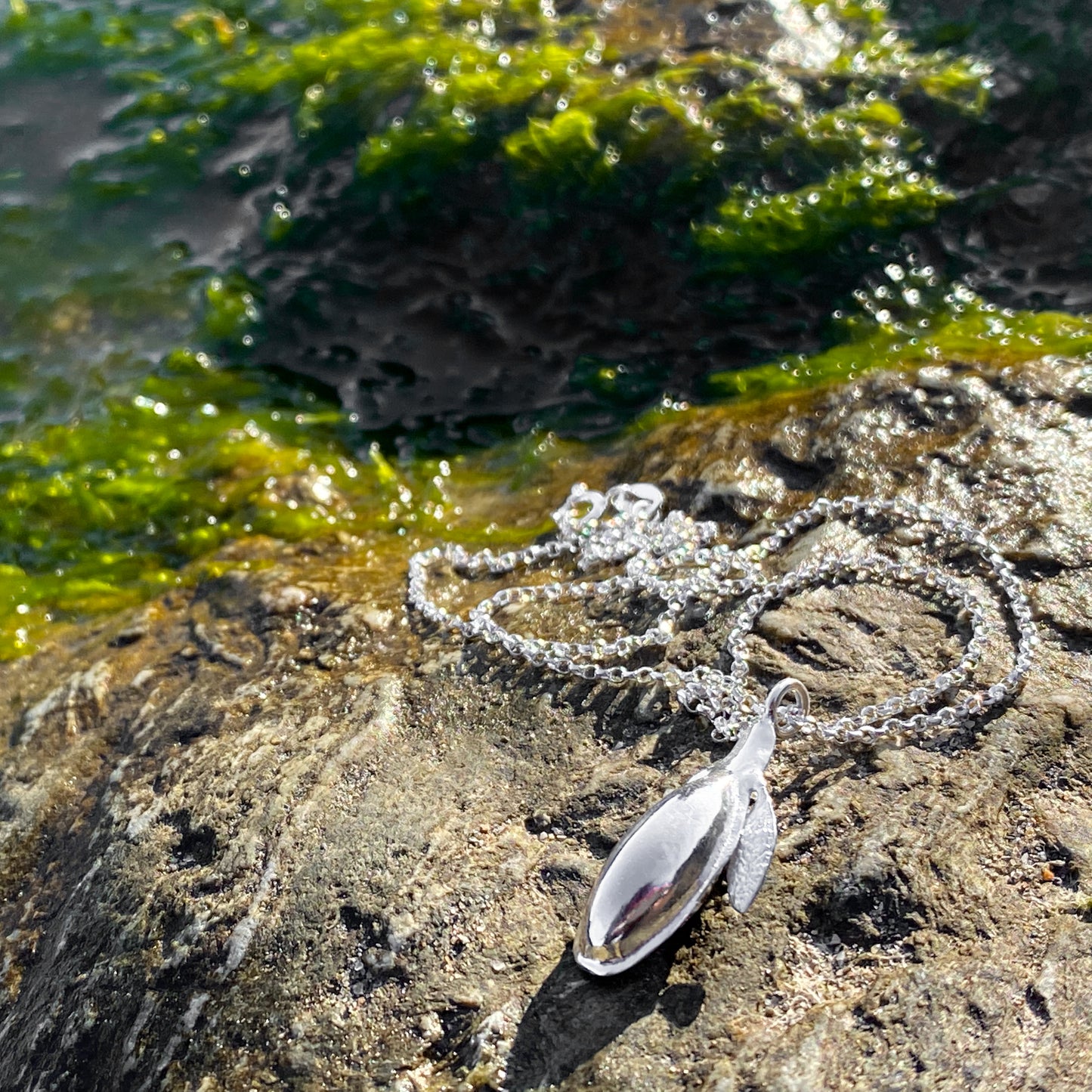 Sterling Silver Seaweed Pendant Necklace