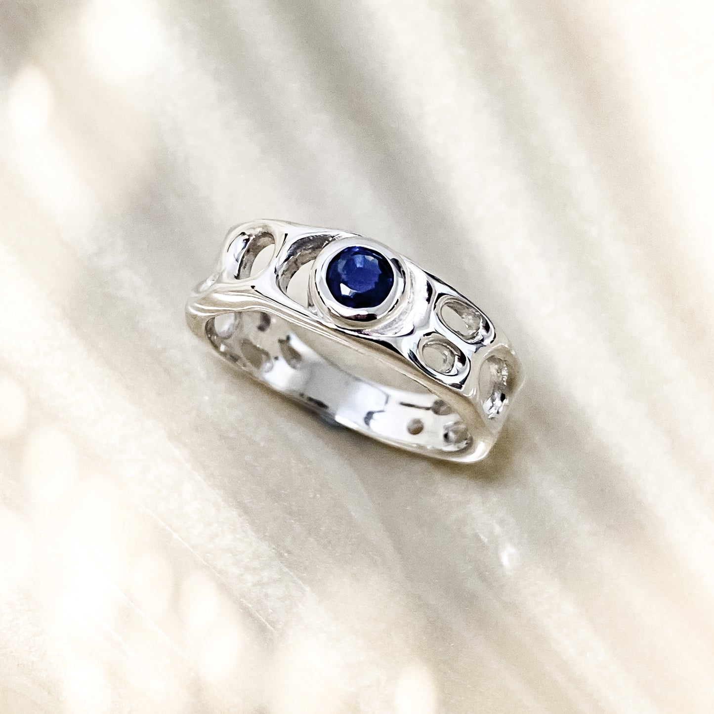 Sterling Silver Sapphire Infinity Ring