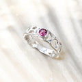 Sterling Silver Infinity Ring with Pink Tourmaline