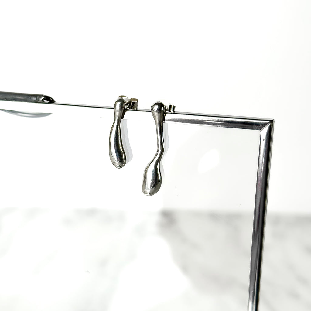 One of a Kind Molten Sterling Silver Stud Earrings - No. 1