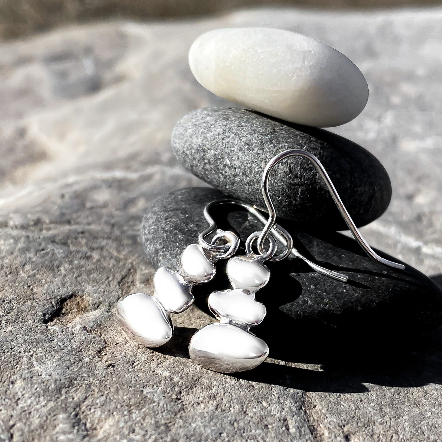 Sterling Silver Pebble Earrings - Balance No. 4