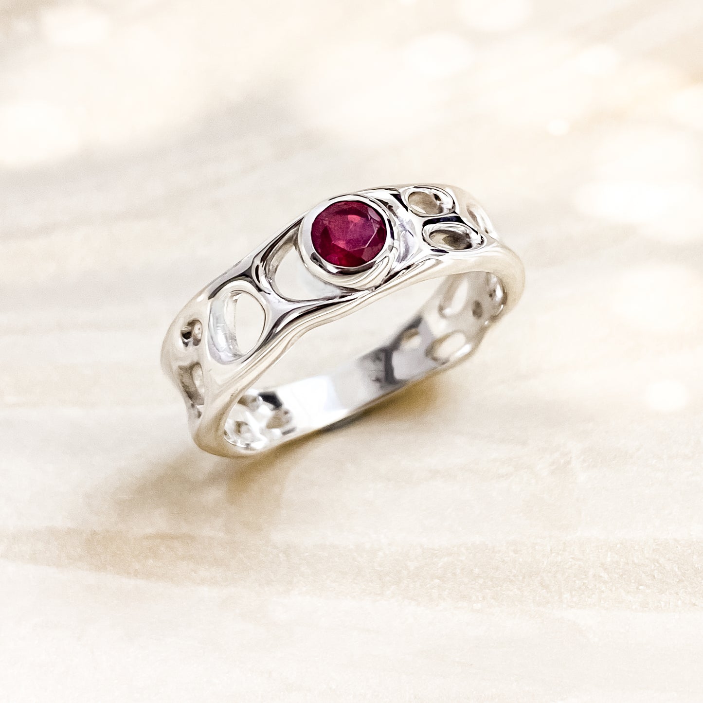 Sterling Silver Ruby Infinity Ring