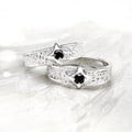 North Star Sterling Silver Ring with Black Spinel