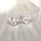 Infinity Heart Silver Stud Earrings