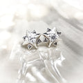 North Star Sterling Silver Stud Earrings with White Topaz