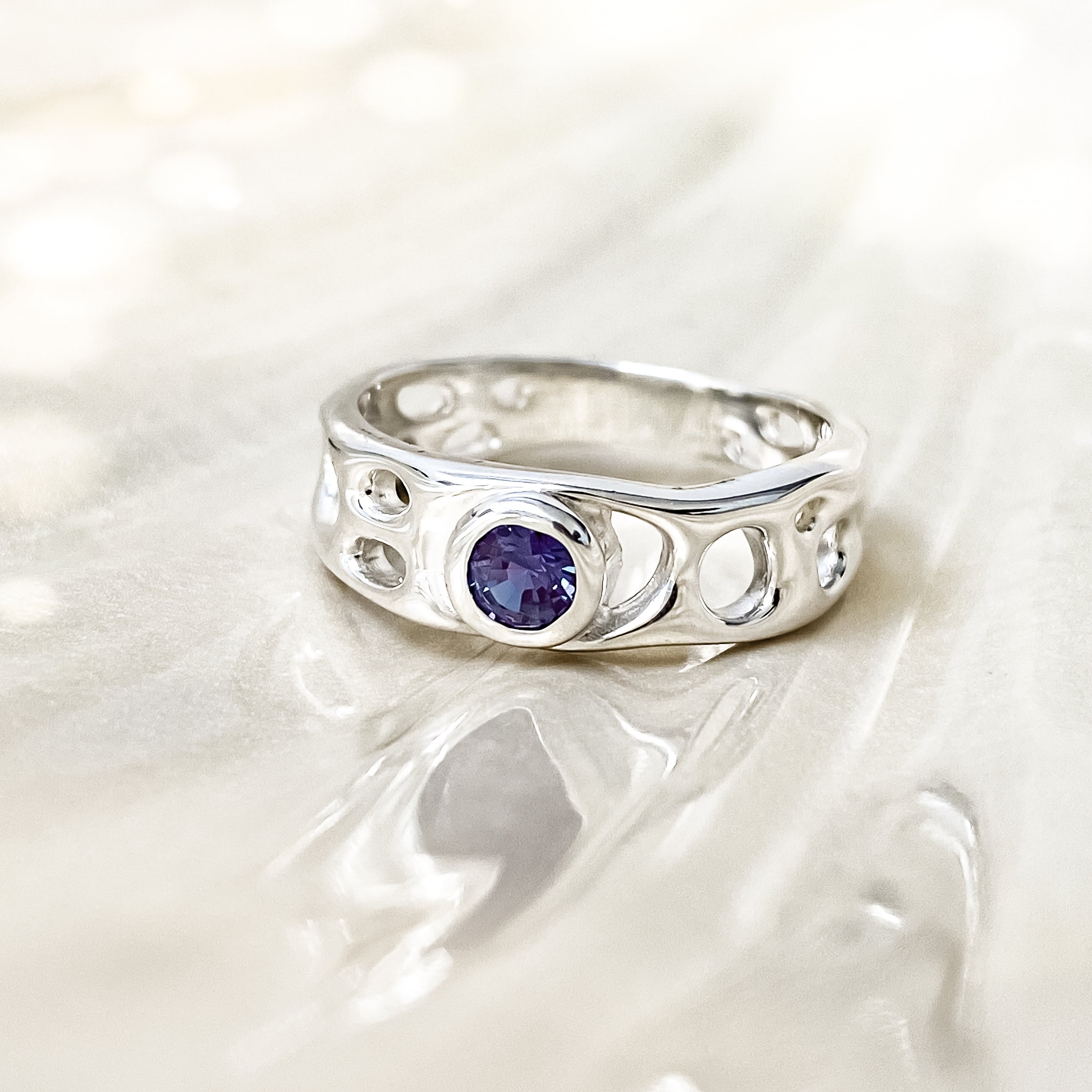 Alexandrite Sterling Silver Infinity Ring