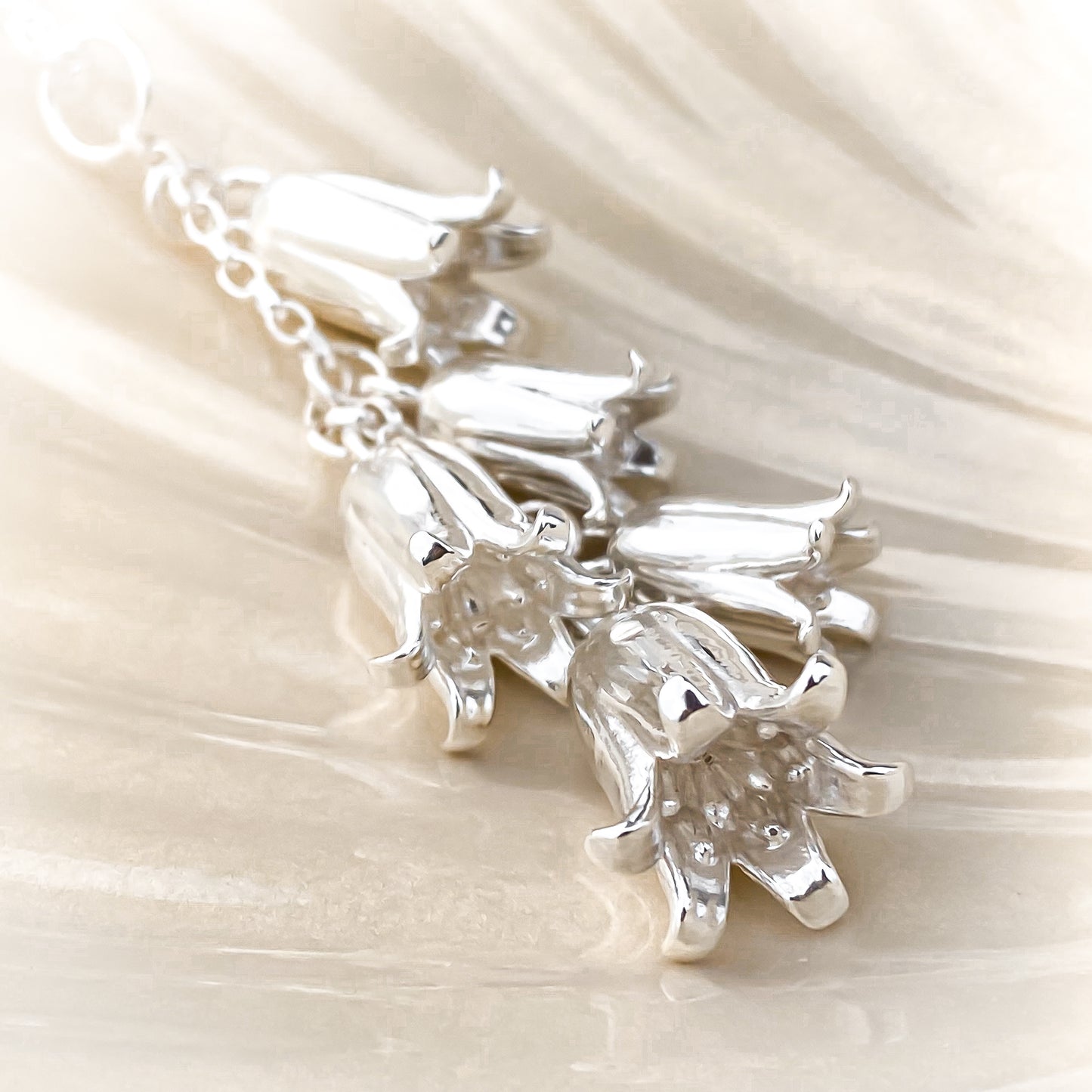 Bluebell Sterling Silver Long Charm Necklace