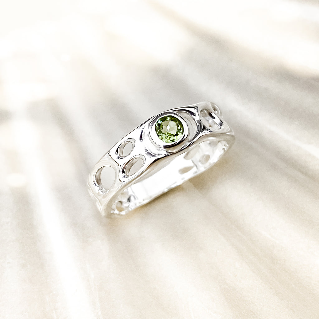 Sterling Silver Peridot Infinity Ring