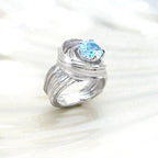 One of a Kind Drift Sterling Silver Ring with Blue Topaz - Size P