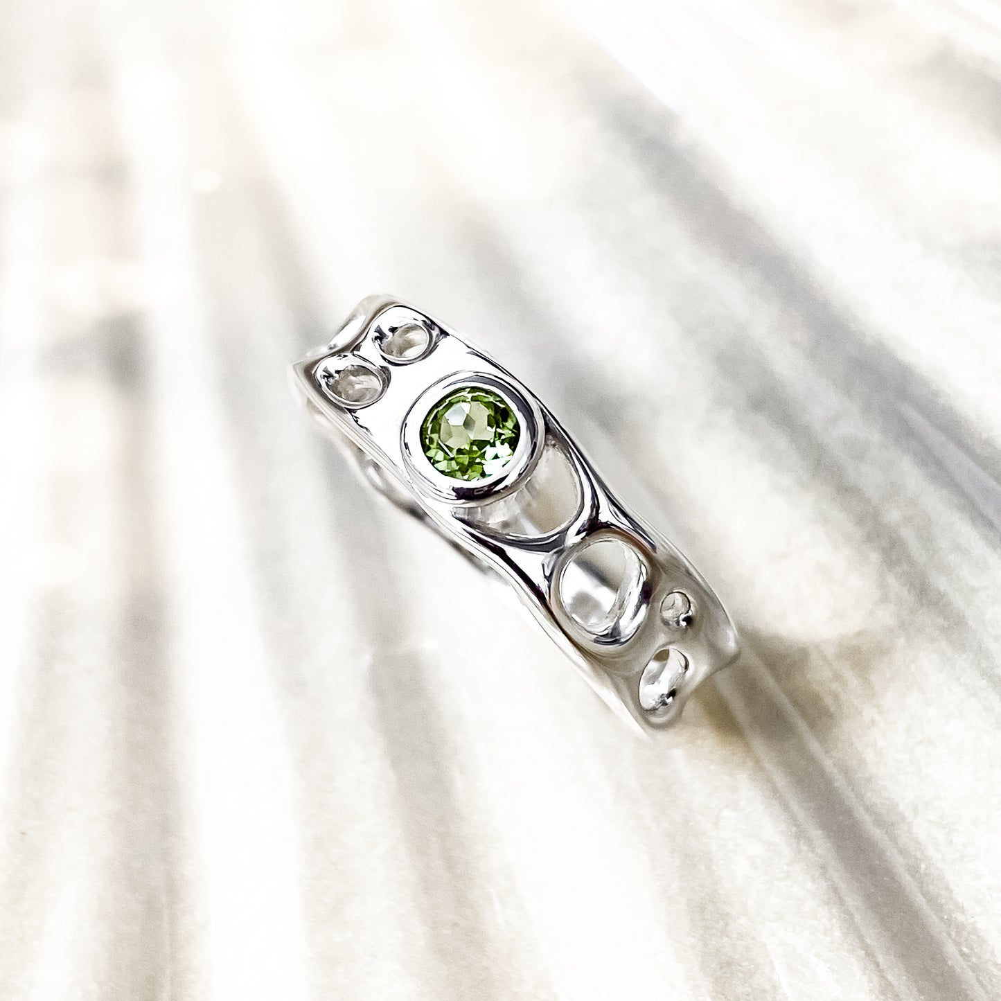 Sterling Silver Peridot Infinity Ring