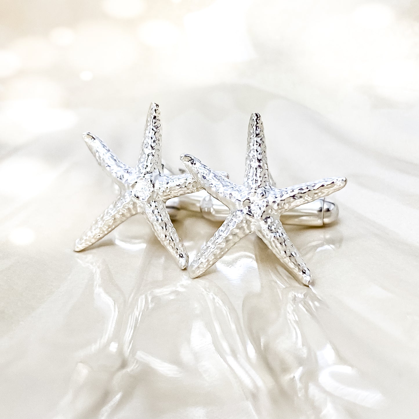 Sterling Silver Starfish Cufflinks